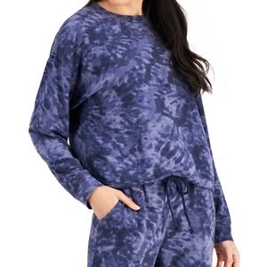 Jenni Super‎ Soft Crewneck Pajama Top,  - Navy Swirl Tiedye Size L